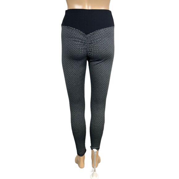 TikTok Womens Leggings High Waist Butt Lifting Slimming Athletic Black Medium - Picture 7 of 11